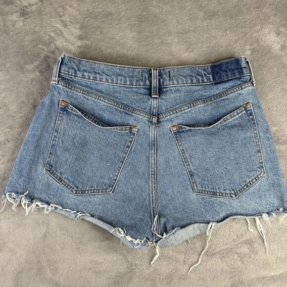 Abercrombie & Fitch Shorts Womens 30 Blue Mom High Rise Curve Love Cutoff Denim - Picture 3 of 11